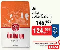 SÖKE ÖZLÜM UN 5 KG fiyat ve kampanya bilgisi